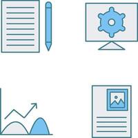 write feedback and computer settings Icon vector