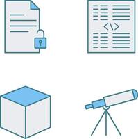 unlock document and piece of code Icon vector