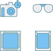 lentes y Temporizador en cámara icono vector