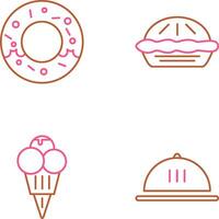 rosquilla y tarta icono vector