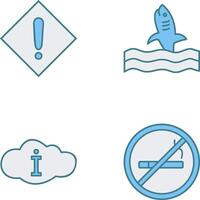 caution sign and dangerous shark Icon vector