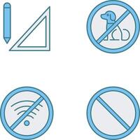 drawing tools and no pets Icon vector