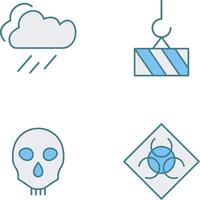 rain and heavy machinery Icon vector