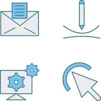 email documents and draw curve Icon vector