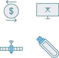 transaction and disconnected network Icon vector