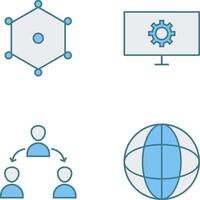 nodes and network setting Icon vector