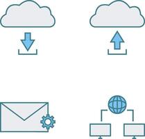 download from cloud upload to cloud Icon vector