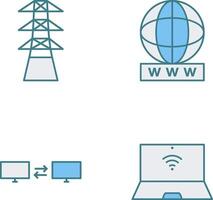 tower and world wide web Icon vector