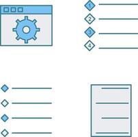 settings and numbered lists Icon vector