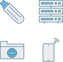 usb drive and server Icon vector