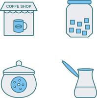 Coffee Shop And sugar Bottle Icon vector