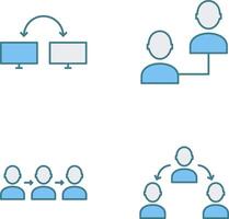 connected systems and connected profiles Icon vector