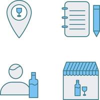 bar location and notepad Icon vector