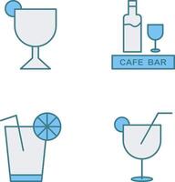 bebidas café y Jerez icono vector