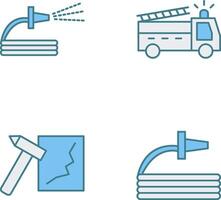 spraying water and fire truck Icon vector