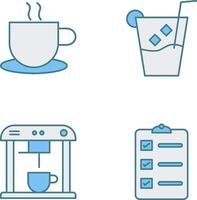 hot coffee and whiskey sour Icon vector