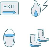 exit and electricity fire Icon vector