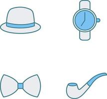 Hat and Watch Icon vector