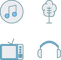 música jugador y árbol icono vector