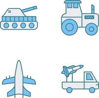 Tank and Tractor Icon vector