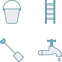 agua Cubeta y escalera icono vector