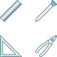 Ruler and Nail Icon vector