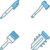 Marker and Axe Icon vector