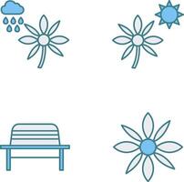 Flower with rain and Flower Icon vector