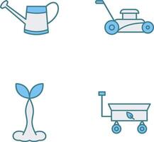 Watering tool and Lawn Mower Icon vector