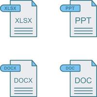 XLSX and PPT Icon vector