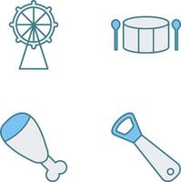 Ferris Wheel and Drum Icon vector