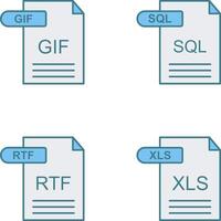 GIF and SQL Icon vector