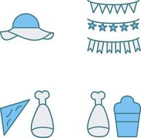 Garlands and Woman Hat Icon vector