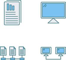 Reports and Computer Icon vector