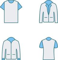 llanura t camisa y elegante chaqueta icono vector