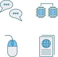 Conversation Bubbles and Processors Connected Icon vector