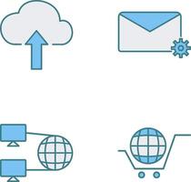 Upload to Cloud and Message Settings Icon vector