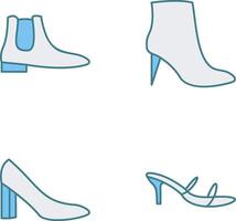 hombres botas y alto tacones icono vector