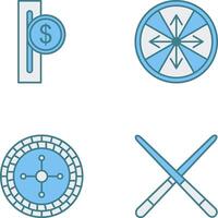 slot for coins and roulette With arrows Icon vector