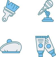 Paint Brush and Microphone Icon vector