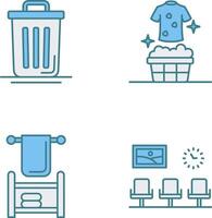 Trash Can and Laundary Icon vector