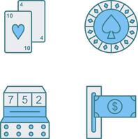 playing cards and spade chips Icon vector