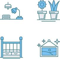 lamparas y casa plantas icono vector