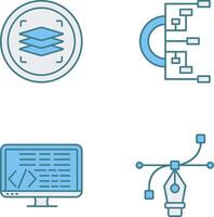 capas y diagrama de flujo icono vector