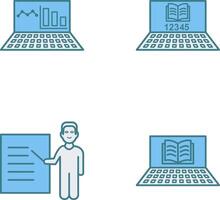 Online Stats and Online Study Icon vector