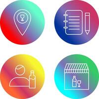 bar location and notepad Icon vector