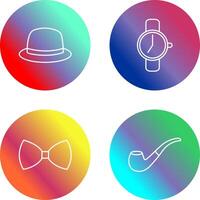 Hat and Watch Icon vector