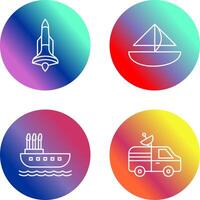 Rocket and Small Yacht Icon vector