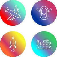 Landing Airplane and Dinghy Icon vector