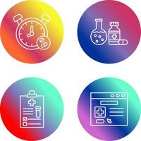 Clock and test tube Icon vector